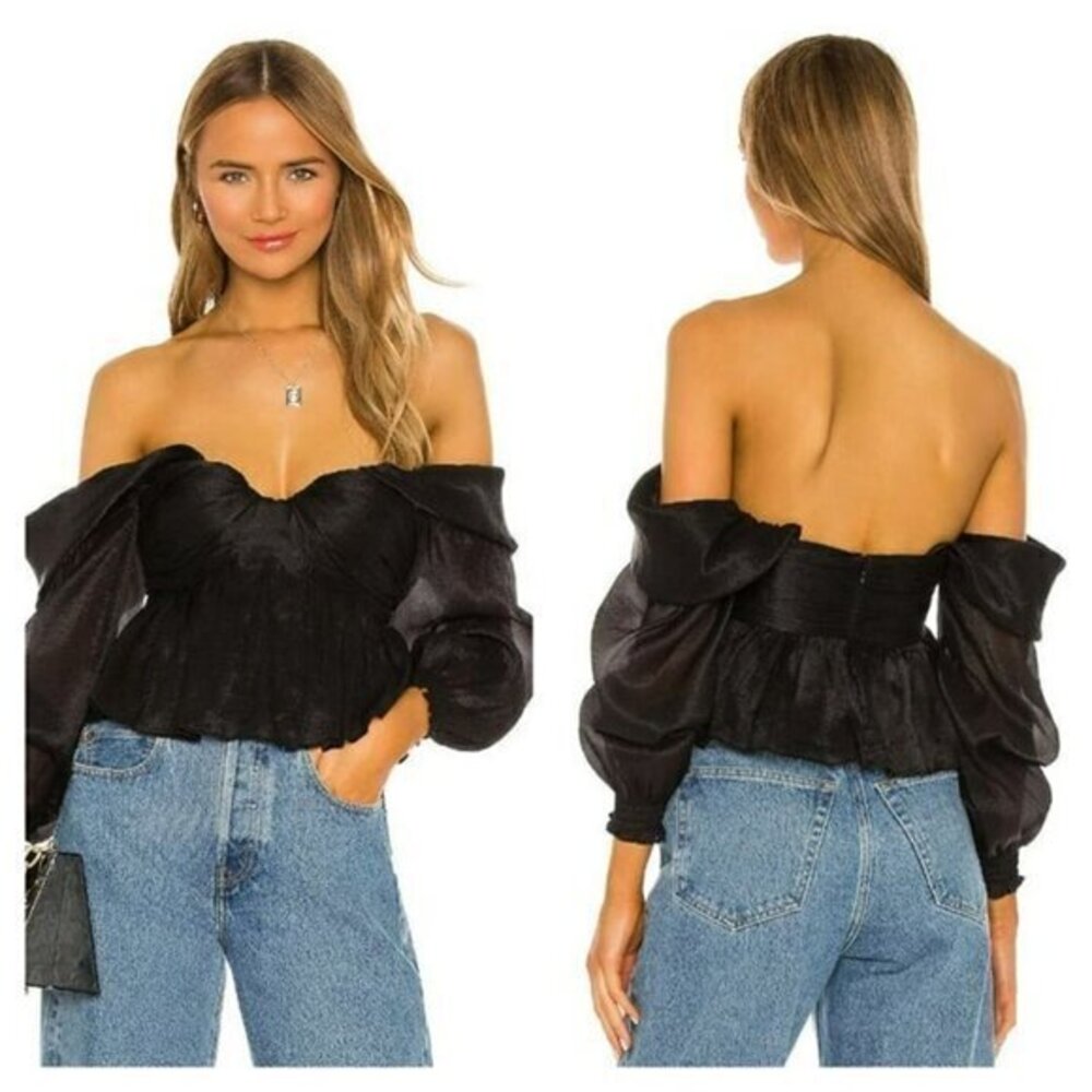 House of Harlow 1960 xREVOLVE Burna Blouse - Black